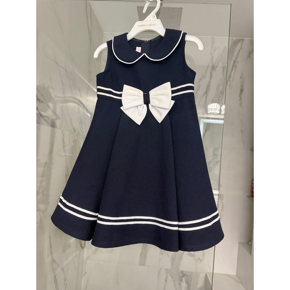 Bonnie Jean Nautical Sailor Navy Blue Party Dress 3T